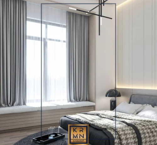 yatak odası perdesi gri